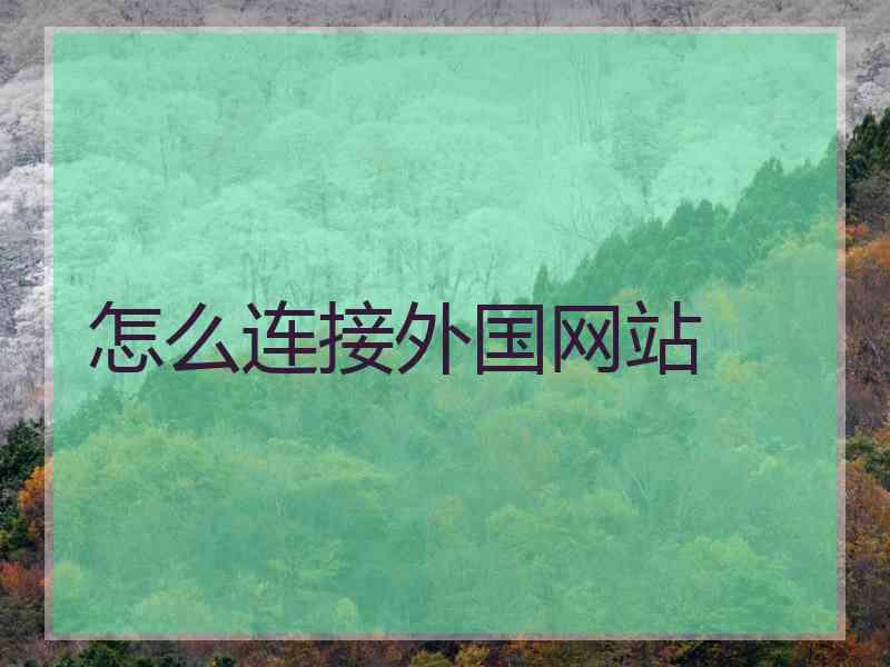 怎么连接外国网站