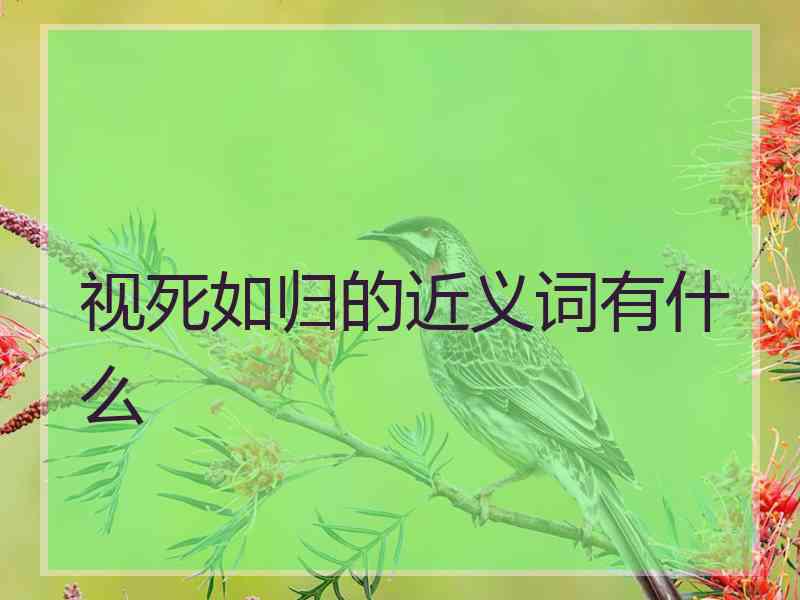 视死如归的近义词有什么