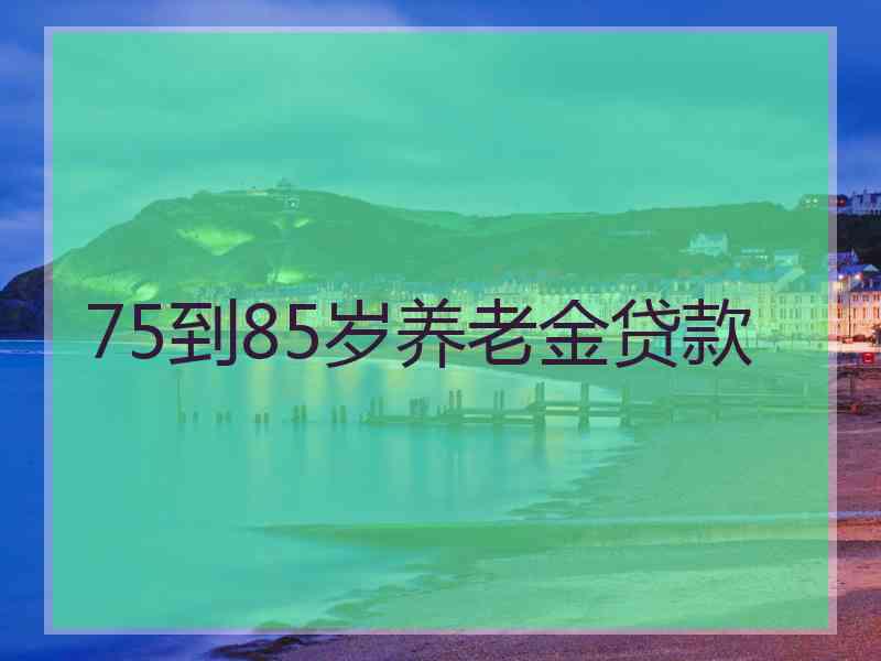 75到85岁养老金贷款
