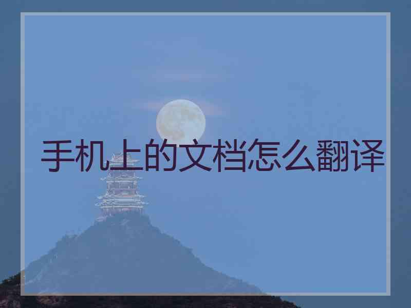 手机上的文档怎么翻译