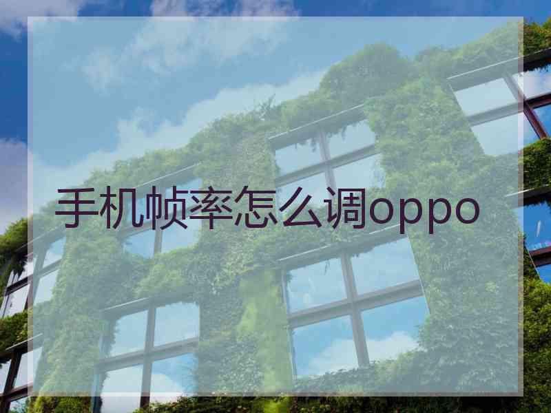 手机帧率怎么调oppo
