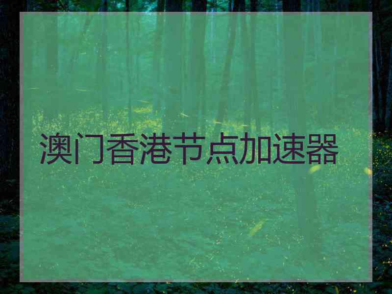 澳门香港节点加速器