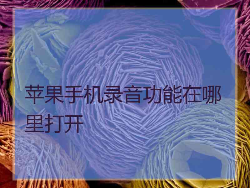 苹果手机录音功能在哪里打开