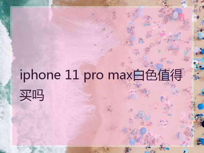 iphone 11 pro max白色值得买吗
