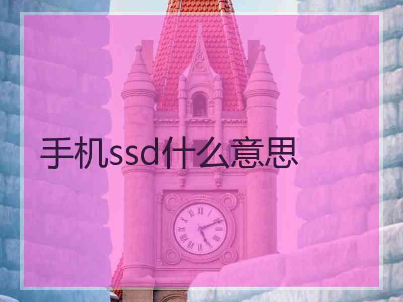 手机ssd什么意思