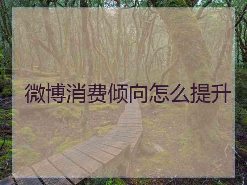 微博消费倾向怎么提升