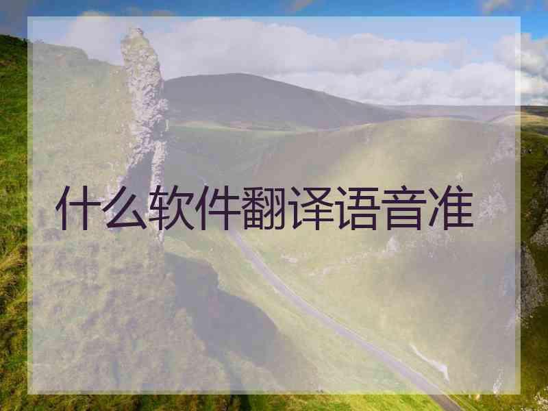 什么软件翻译语音准
