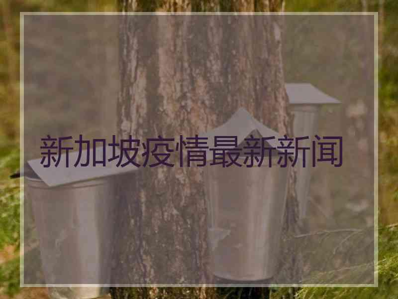 新加坡疫情最新新闻