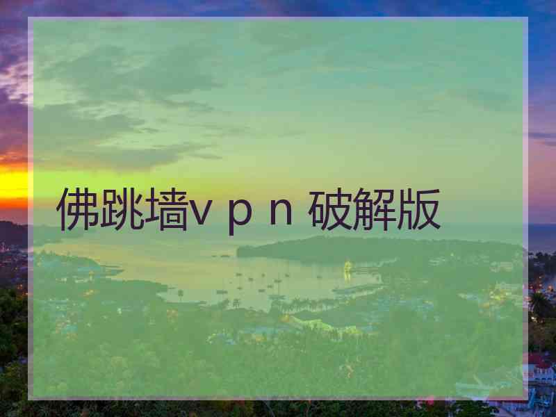 佛跳墙v p n 破解版