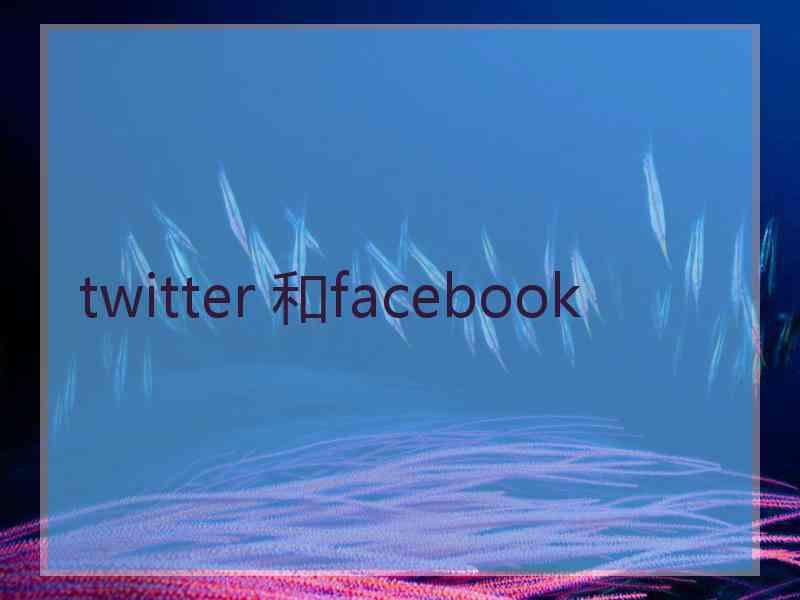twitter 和facebook