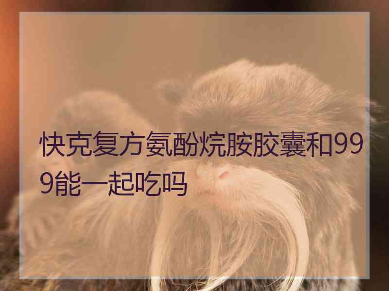 快克复方氨酚烷胺胶囊和999能一起吃吗