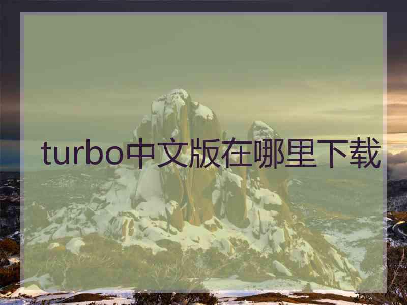 turbo中文版在哪里下载