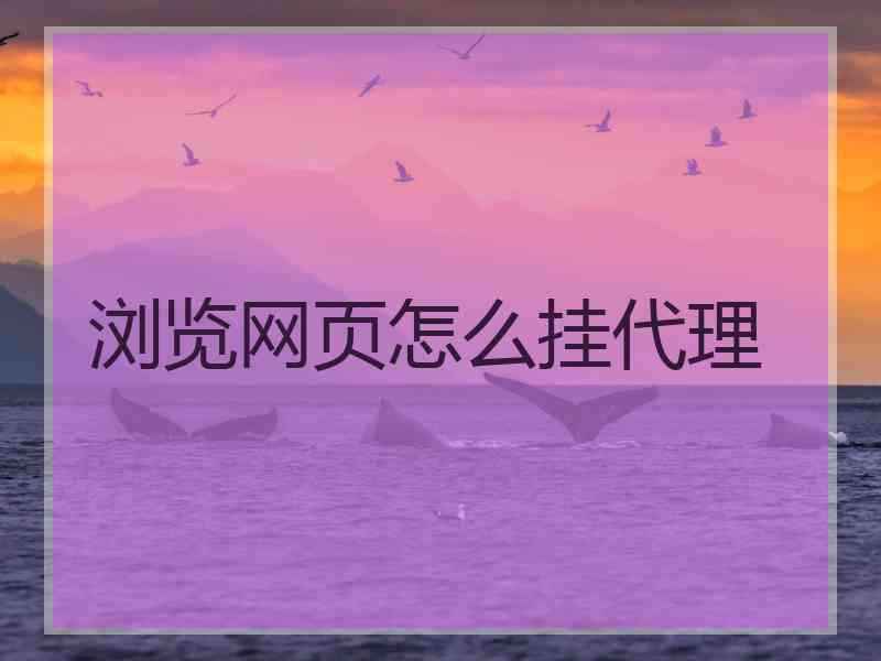 浏览网页怎么挂代理