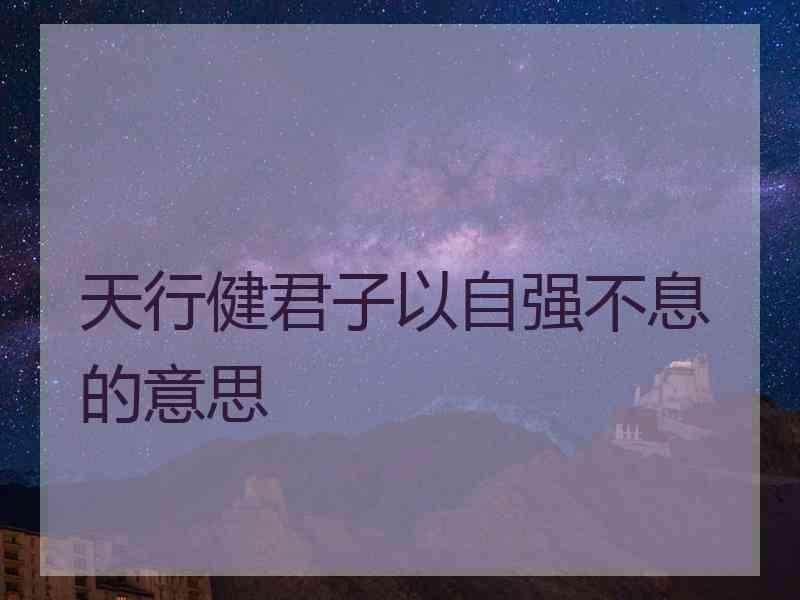 天行健君子以自强不息的意思