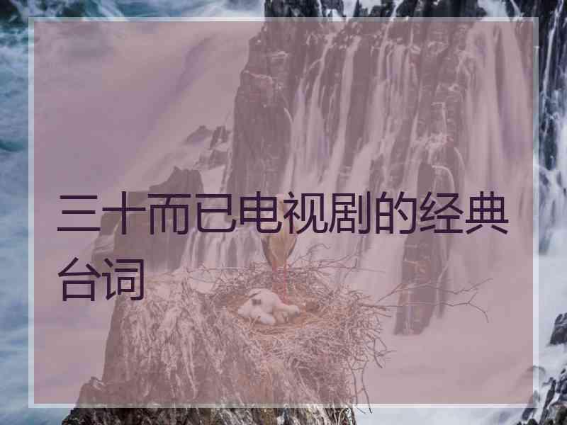 三十而已电视剧的经典台词