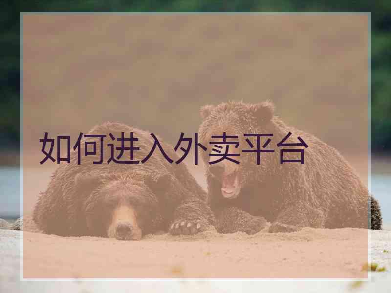 如何进入外卖平台