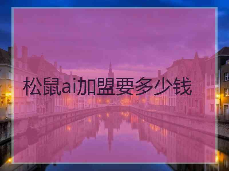 松鼠ai加盟要多少钱