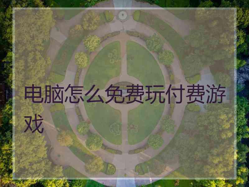 电脑怎么免费玩付费游戏