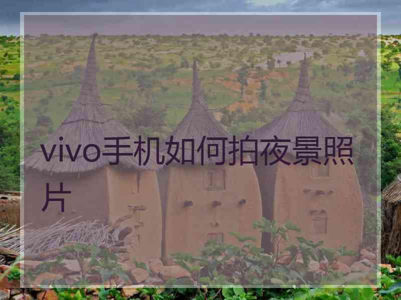 vivo手机如何拍夜景照片