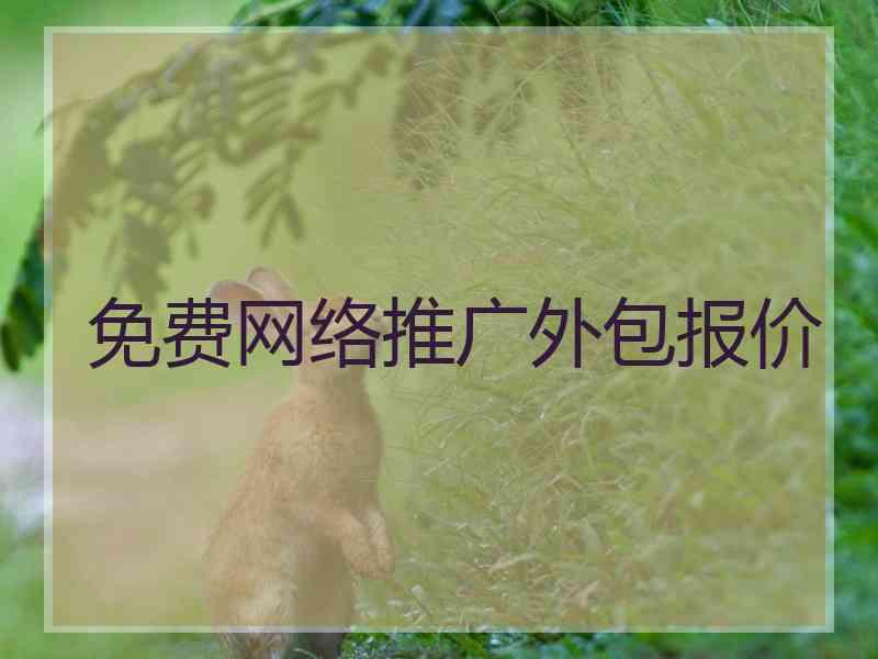免费网络推广外包报价