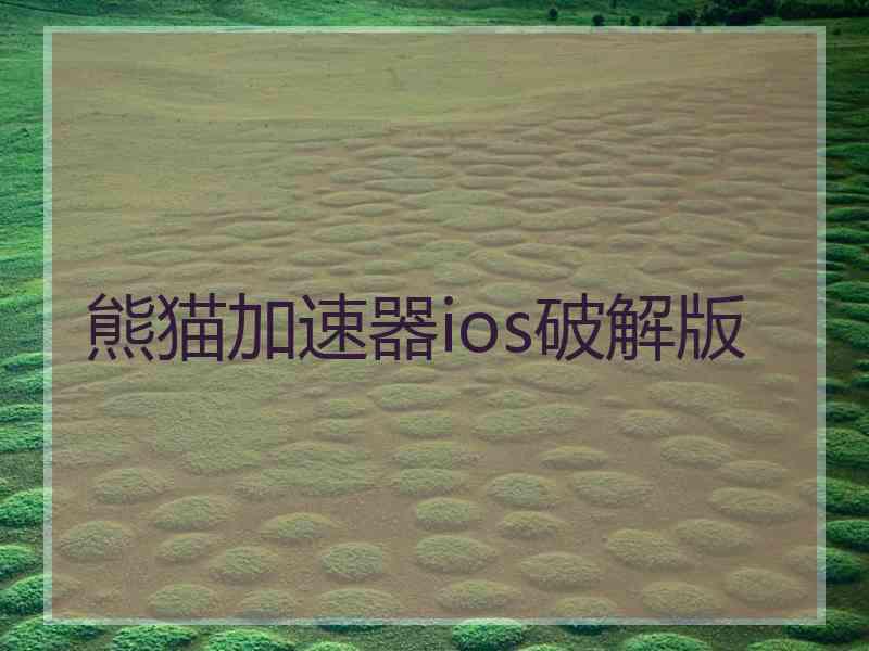 熊猫加速器ios破解版