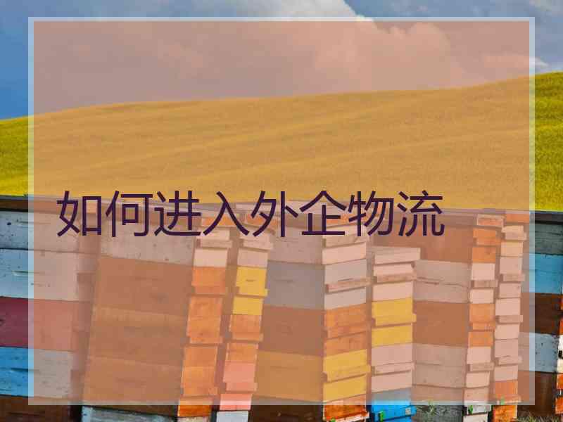 如何进入外企物流