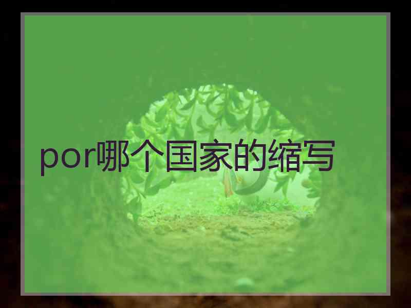 por哪个国家的缩写