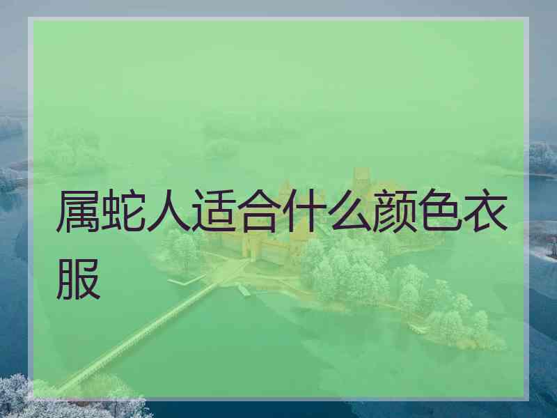 属蛇人适合什么颜色衣服