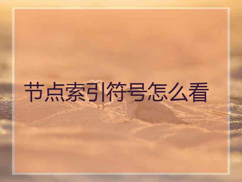 节点索引符号怎么看