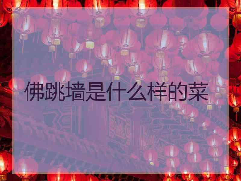 佛跳墙是什么样的菜