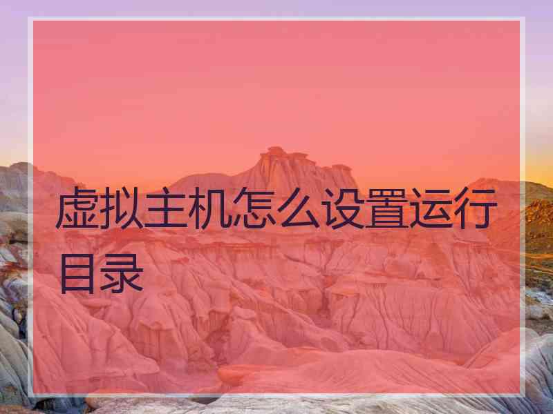 虚拟主机怎么设置运行目录