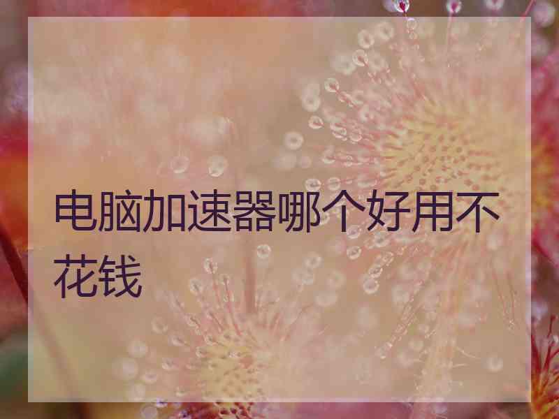 电脑加速器哪个好用不花钱