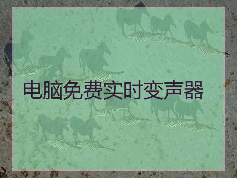 电脑免费实时变声器