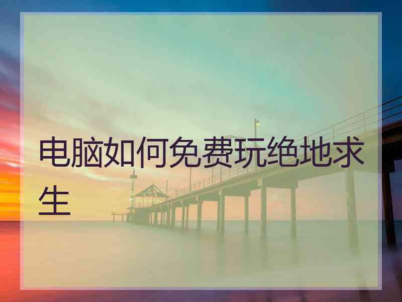 电脑如何免费玩绝地求生