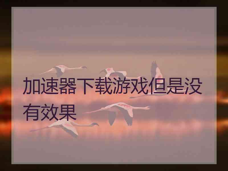 加速器下载游戏但是没有效果