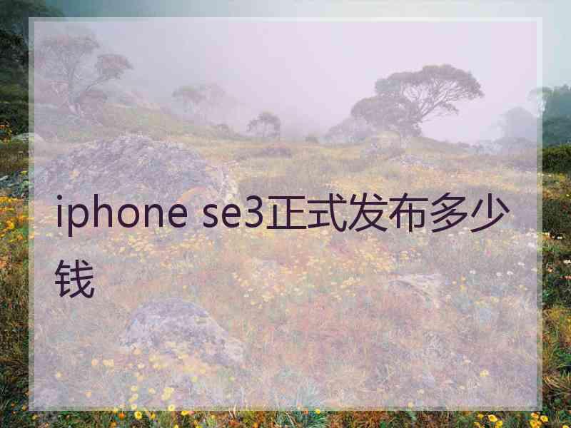 iphone se3正式发布多少钱
