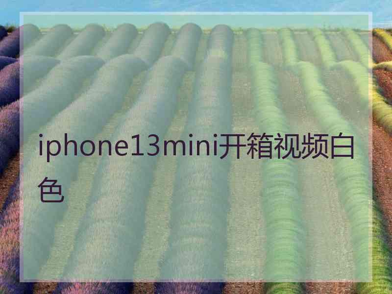 iphone13mini开箱视频白色
