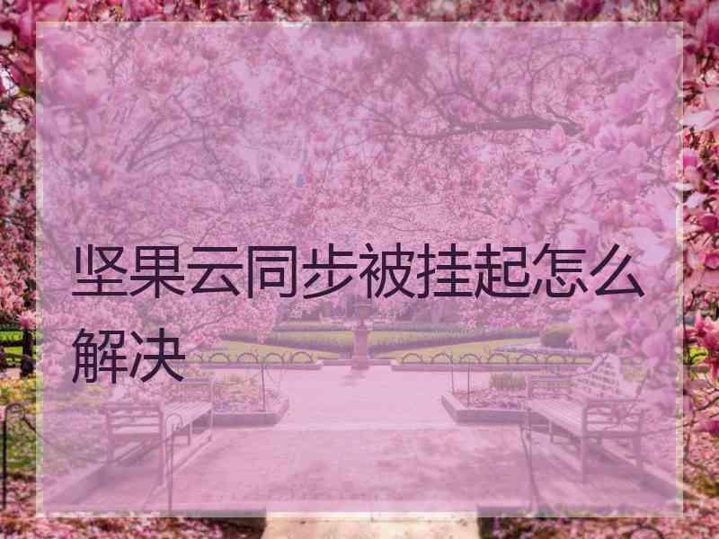 坚果云同步被挂起怎么解决