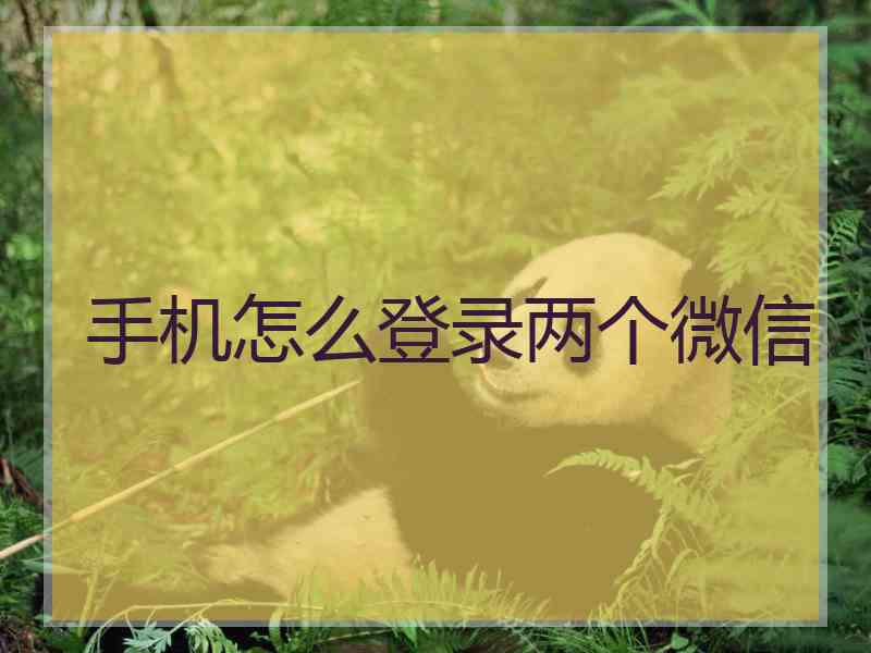 手机怎么登录两个微信