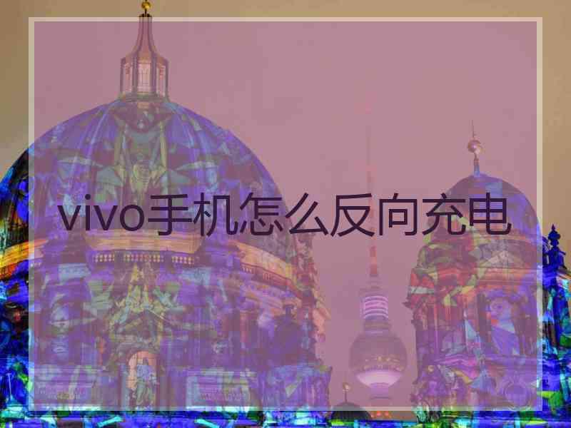 vivo手机怎么反向充电