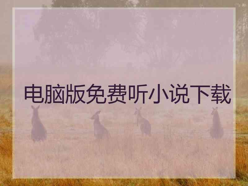 电脑版免费听小说下载