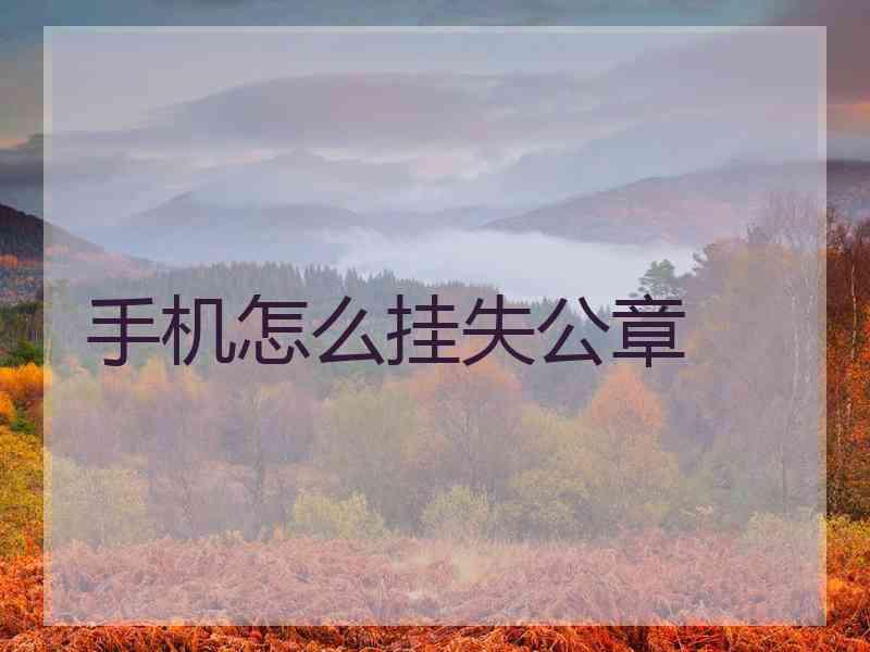 手机怎么挂失公章