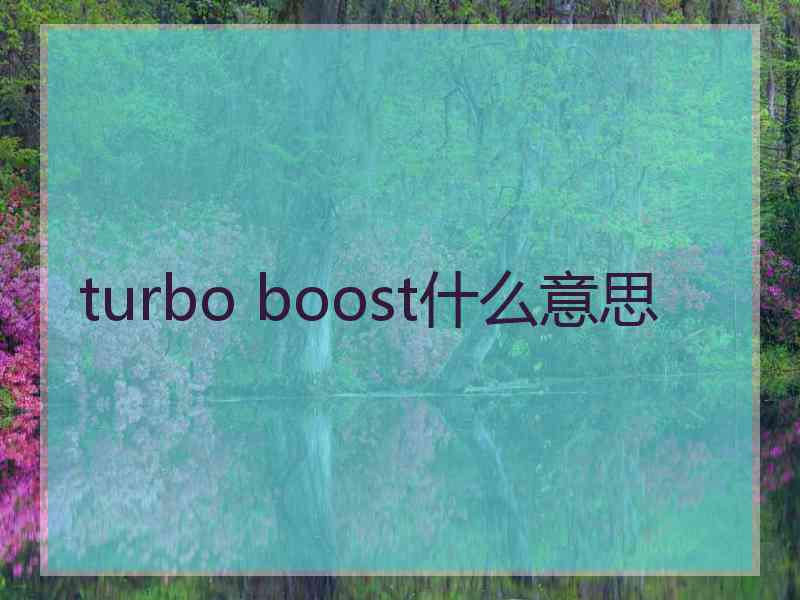 turbo boost什么意思