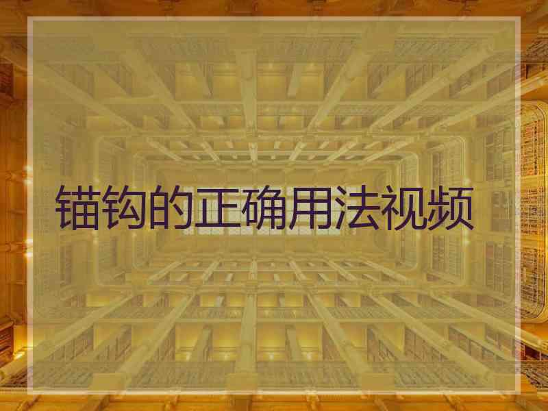 锚钩的正确用法视频