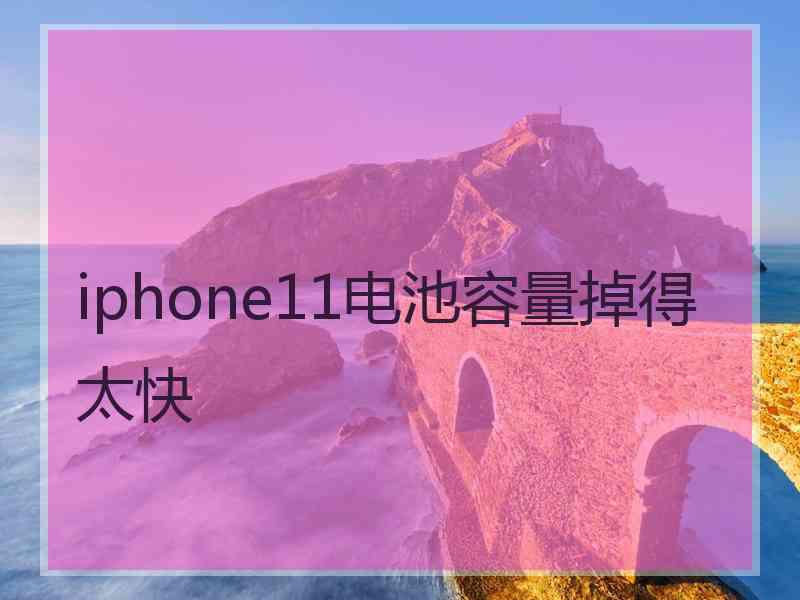 iphone11电池容量掉得太快