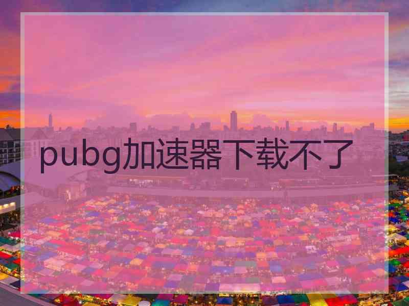 pubg加速器下载不了
