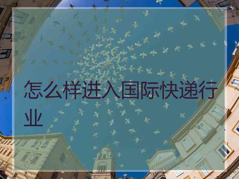 怎么样进入国际快递行业