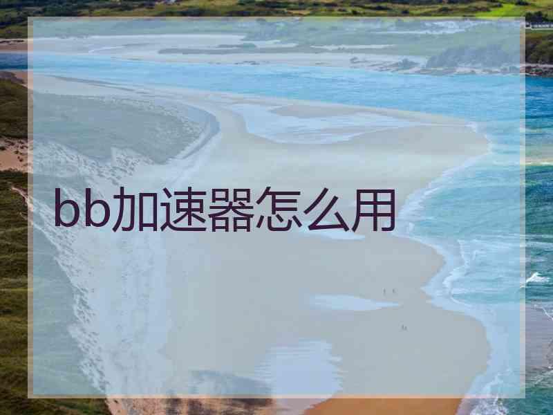 bb加速器怎么用