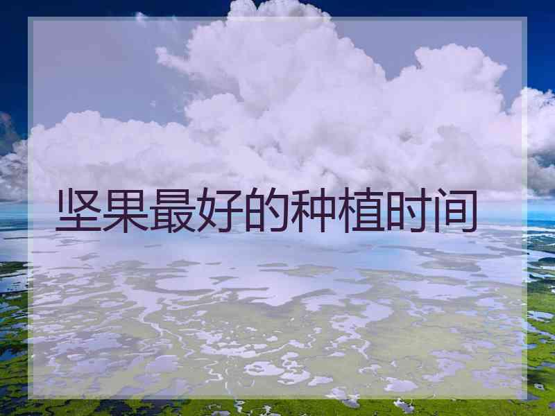 坚果最好的种植时间
