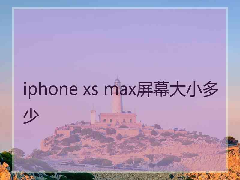 iphone xs max屏幕大小多少